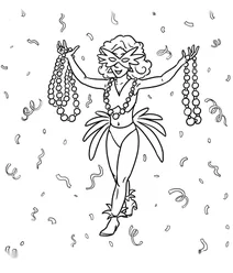 Mardi gras dancer with beads