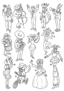 Mardi gras find and color worksheet