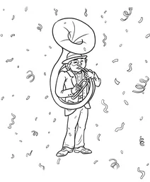 Mardi gras sousaphone player