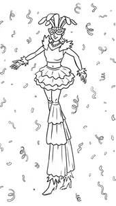 Mardi gras stilt walker