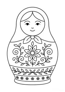 Матрьошка з квітковими візерунками