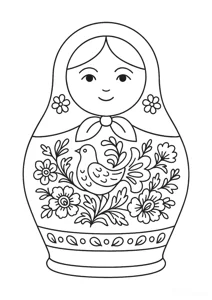 Матрьошка з пташкою