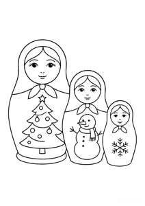 Матрьошки із зимовими візерунками