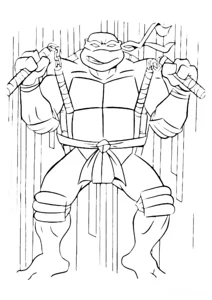 Michelangelo trains with nunchucks