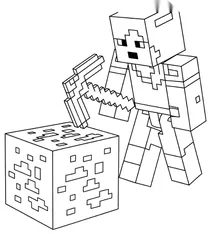 Minecraft alex mining diamond ore