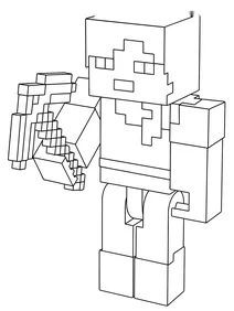 Minecraft alex with pickaxe