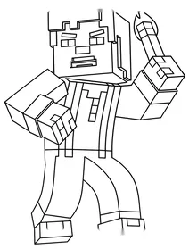 Minecraft jesse with torch