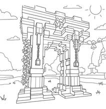Minecraft nether portal scene