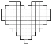 Minecraft pixel heart grid