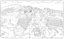 Minecraft village landscape