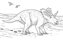 Mojoceratops on the beach