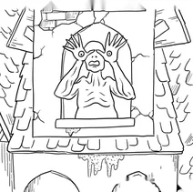 Monster at the haunted window