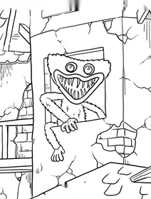 Monster in the haunted house window