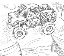 Monster truck racing jump