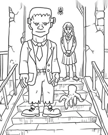 Monsters in the haunted house