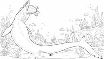 Mosasaurus hunting a sea turtle