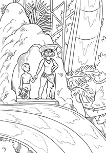 Mother and child at the water slide