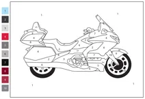 Мотоцикл honda goldwing — розфарбуй за номерами