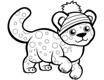 Милий гепард у зимовій шапці