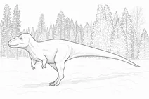 Nanuqsaurus in snowy forest