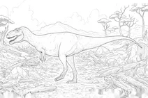Neovenator in prehistoric landscape