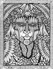 Обличчя літнього zentangle