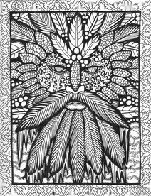 Обличчя зимового zentangle