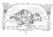 Odin, lodur, hoenir skabe ask og embla