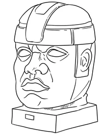 Olmec colossal head statue