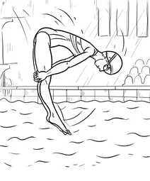 Olympic diver mid jump
