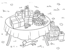 Outdoor party gift table