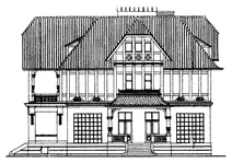 Пам’яткова вілла, adenauerallee 7, бонн-сюдштадт: креслення, північний фасад, 1906