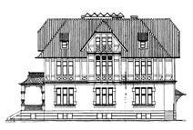 Пам’яткова вілла, adenauerallee 7, бонн-сюдштадт: креслення, вуличний фасад, 1906