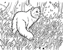 Persian cat and butterflies by arthur heyer
