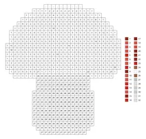 Pixel amanita mushroom color by number