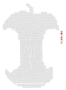 Pixel apple core color by number