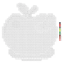 Pixel apple with worm color by number