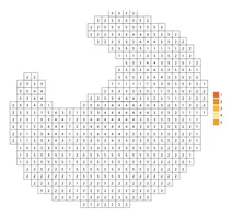 Pixel art croissant color by number