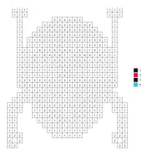 Pixel art robot design color by number