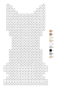 Pixel beige cat color by number