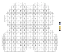 Pixel big eyes blue and yellow frog color by number
