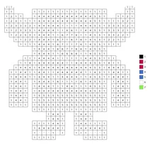 Pixel blue monster color by number