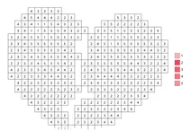 Pixel broken heart color by number