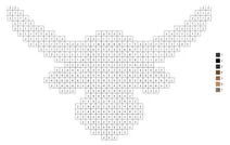 Pixel bull head color by number