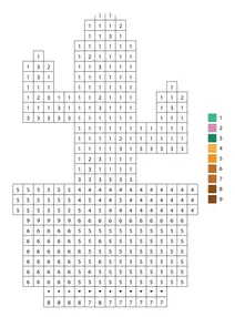 Pixel cactus houseplant color by number