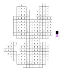 Pixel cat sticker color by number