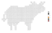 Pixel cow color by number