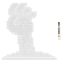 Pixel creepy zombie color by number