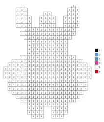 Pixel cute monster color by number