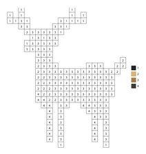 Pixel deer color by number
